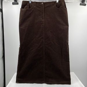Vintage Liz Claiborne Crazy Horse Brown Corduroy Skirt boho Size 16